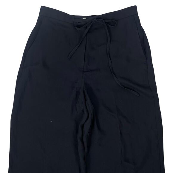 Theory Wide Leg Cropped Pants Washed Twill Navy Blue Size 00 - Picture 4 of 10